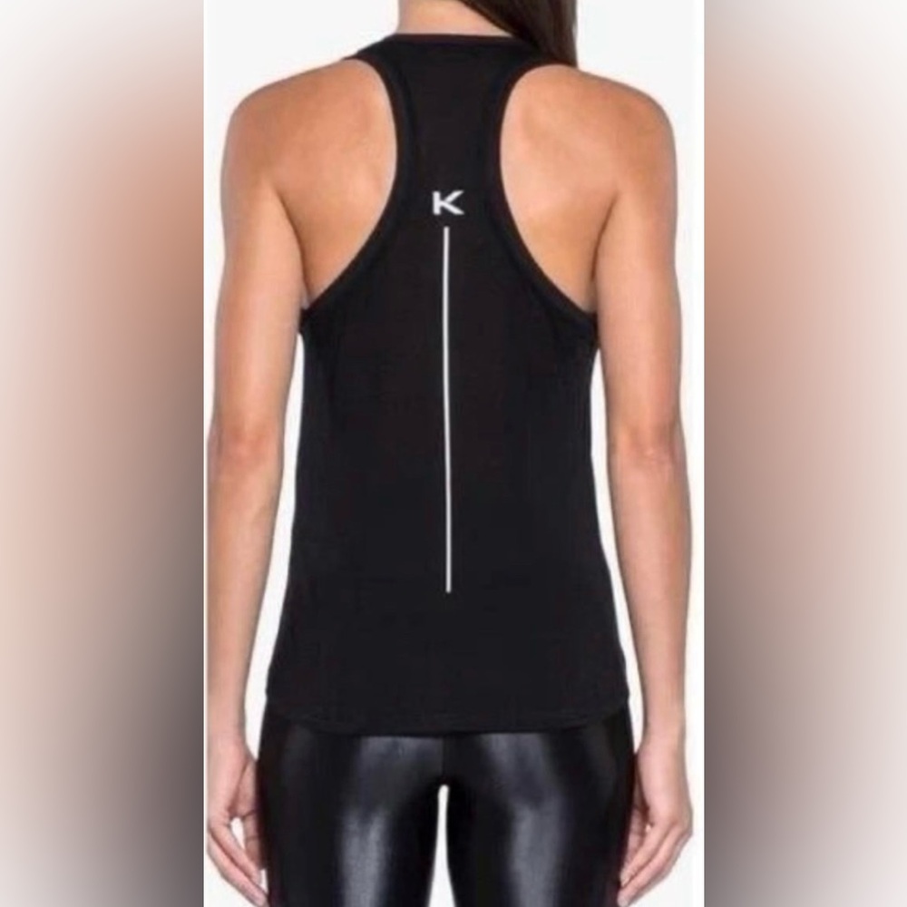 Koral Black Racerback Tank with Center Stripe Size XS New